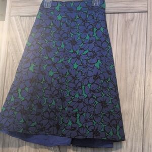 Lane Bryant Blue and Green Floral A-Line Skirt